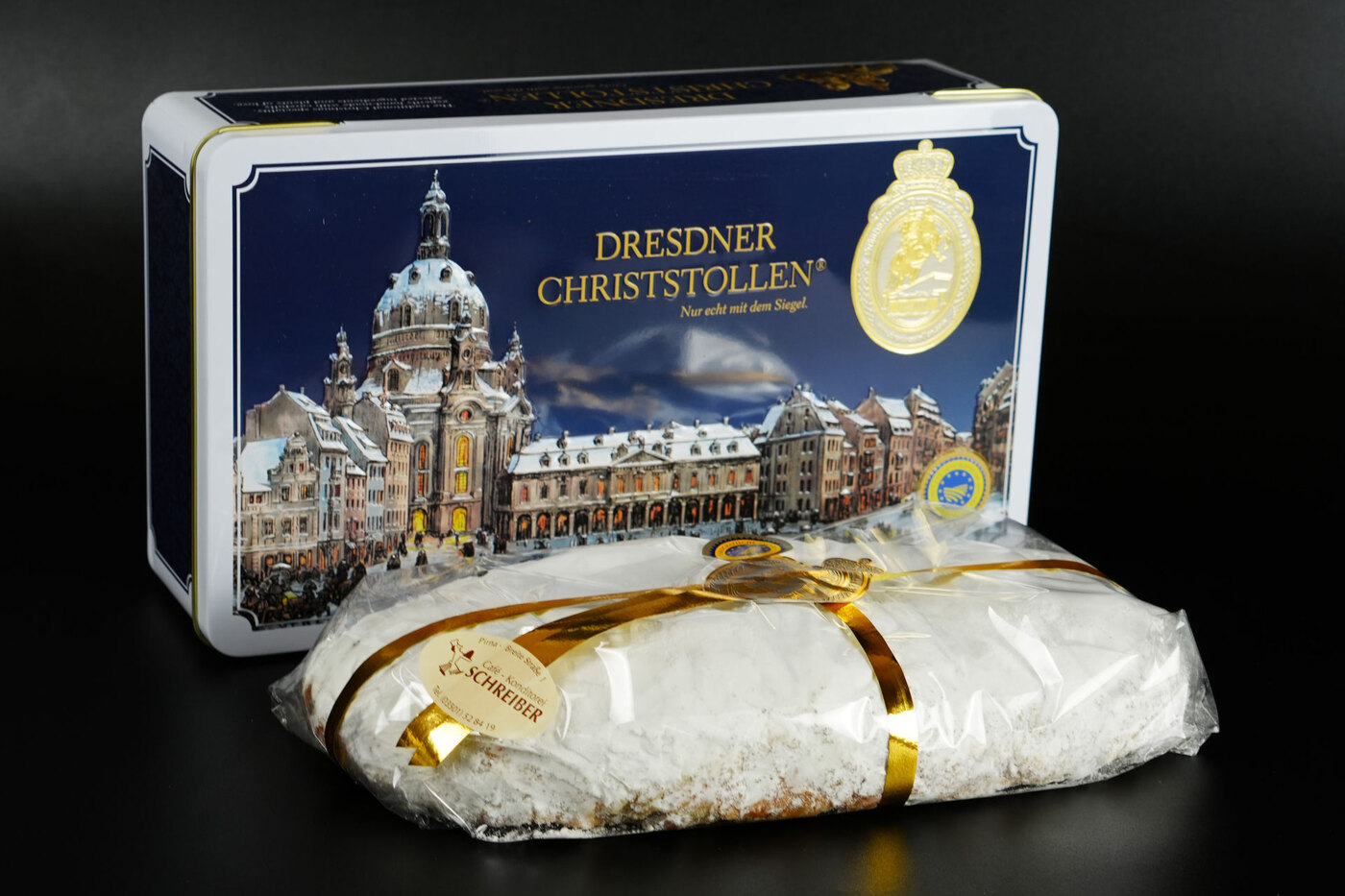 Dresdner Christstollen® 1,0 kg in der Blechdose